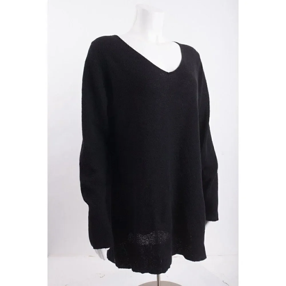 Eileen Fisher Womens Sweater Pullover V-Neck M Medium 100% Wool Italian Yarn